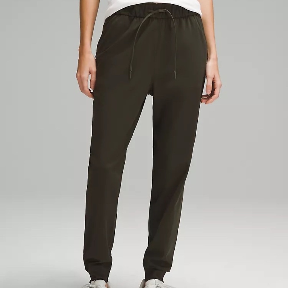 Stretch High-Rise Jogger, Full Length, Size 0, Dark Olive